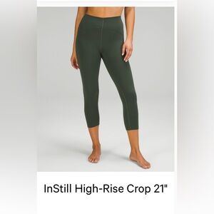 Lululemon Instill Crop 21” Smoked spruce Color size 6 - really soft!!